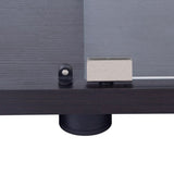 One Door Glass Cabinet Glass Display Cabinet with 3 Shelves, Black 97366684