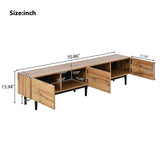 ZUN Modern TV Stand 4 Cabinets& Open Shelves, Color-matching Media Console Table for TVs up to 80'' WF531564AAP