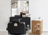 15% E0 chipboard linen top 1 drawer 1 door with mirror Salon cabinet black 33239540