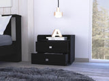 Lakewood 1-Shelf 2-Drawer Nightstand Black Wengue B06280517