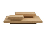 3-Piece Modular Stacking Coffee Table Natural Wood Look, Mordern MDF Table front of the Sofa, W2582P451418