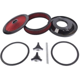 14" x 3" Red Air Cleaner Kit Recessed Black Trim for Carburetor with 5 1/8" Neck 23634033