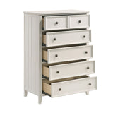 ZUN Classic White Finish Chest of 6 Drawers Storage 1pc Modern Bedroom Furniture Farmhouse Style B011P176909