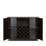 Espresso 2-Door Wine Cabinet with Stemware Rack B062P215513