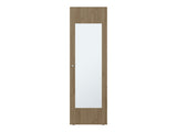 Frisco 1 Door Wardrobe 67" H with Mirror and Vertical Storage Design, Natural Oak B097P480462
