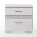 White High Gloss 3-Drawer Nightstand B062P191043