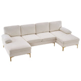 U-Shaped 4-Seat Indoor Modular Sofa Creamy-White 66522610