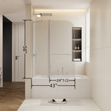 43 in. W * 58 in. H Rise and down rotation shaft door one fixed and one rotation shaft Shower Doors W2965P277732