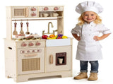 Kids Wooden Play Kitchen with Realistic Lights & Sounds, Pretend Ice Maker & Accessories for 41770514