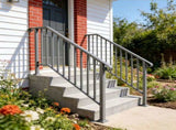 Handrails for Outdoor Steps, Iron Handrail Fits 4 Step, Transitional Handrail with Installation Kit, 20221483