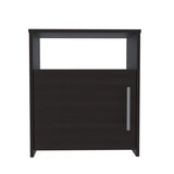 Nordico Nightstand , End Table, Side Table One Shelf, Single Door Cabinet, Metal Handle -Black B07091970