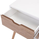 Nightstand with 2 Drawers, Tables with Solid Wood Legs and Storage, End Table, Side Table, W2181P156141