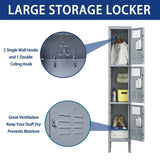 3 Door 66"H Metal Lockers With Lock for Employees,Storage Locker Cabinet for Home Gym Office School 14420504