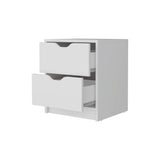 White 2-Drawer Nightstand B062P175091
