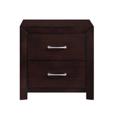 Espresso Finish Contemporary Design 1pc Nightstand of Drawers Silver Tone Pulls Bedroom Furniture B01158485