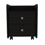 Nightstand 22"H, Two Drawers, Superior Top, Metal Handle, Black B097133085