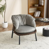 Velvet Accent Chair Barrel Chair with Metal Legs Modern Comfy Armchair Accent Reading Chair for 93829175