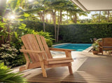 Oversize Wooden Outdoor Folding Adirondack with Pre-Assembled BackRest & SeatBoard, Wood Patio 15086418