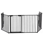 ZUN 146" Extra Wide Baby Gate, 6-Panel Baby Pet Playpen, Fireplace Safety Fence, Foldable Barrier Gate, W2181P160610