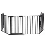 ZUN 146" Extra Wide Baby Gate, 6-Panel Baby Pet Playpen, Fireplace Safety Fence, Foldable Barrier Gate, W2181P160610