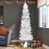 6.5ft Flocking Tied Light Christmas Tree 92894854