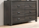 ZUN 1pc Contemporary Six Drawers Dresser Brownish Gray Driftwood Finish Rustic Finish Bedroom Wooden B011P234751