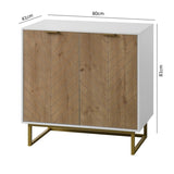 White and Gold Storage Cabinet 2 Doors, Modern Buffet Sideboard Cabinet, Kitchen Buffet Cabinet W409128108
