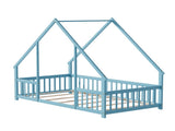Twin Size Floor Bed Triangle Roof Frame and Support Bed Slats, Montessori Kids Playhouse Bed 25942984