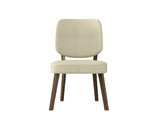 Dellers Mid-Century Modern Upholstered Dining Chairs in Oatmeal with Dark Brown Solid Wood Legs B127P495084