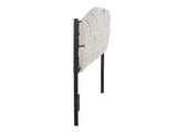 Twin Size Headboard in Black Metal and Cream Fabric B202P223761