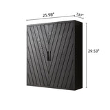 DANI 26" Wall-Mounted Striped Bathroom Cabinet with Doors and Shelf, Metal Handles, Storage Cabinet W2615P279443