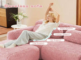2-seater Modular Sectional Sofa Couches,Soft Fluffy Plush Fabric Bottom Anti-Slip Design,32D High W714P380195