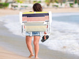 56*60*63cm 100kg Oxford Cloth White Iron Frame Beach Chair Color 30560940