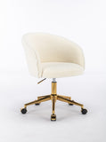 ZUN Hengming Golden foot office chair, modern armchair, height adjustable, rotary cosmetic chair, for W212131652