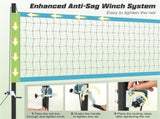 32'x3' Heavy-Duty Volleyball Net Set - 3-Level Adjustable Poles, Anti-Sag Winch, All-Inclusive 64459044