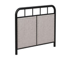 ZUN Twin Size Linen Upholstered Platform Metal Bed Frame with fabric Headboard and Footboard W21428125