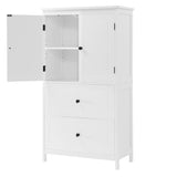 ZUN Bathroom Storage Cabinet, Cabinet with Two Doors and Drawers, Adjustable Shelf, MDF Board, White 98836434