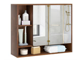 2 in 1 Mirrored Bathroom Wall Cabinet, Space-Saving Medicine Cabinet with Hidden Storage & Shelves 31972657