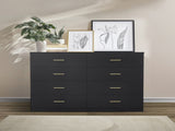 Modern Black 8-Drawer Dresser for Bedroom - Ample Storage Wide Chest of Drawers, Sturdy & Safe W1785P201162