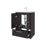Sinclair Freestanding Bathroom Vanity with Sink, Two Doors and Bottom Drawer, Wengue B128P314809