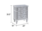 Mystic Contemporary Style Nightstand made with wood in Silver G150109162