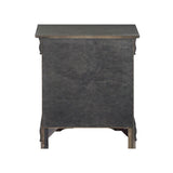 Solid Pine Nightstand with 2 Drawers, Dark Gray B016P261428