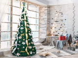 7 FT Fully Decorated Pre-lit Christmas Tree, Pop Up Artificial Xmas Tree with 200 Warm Lights Remote 64340212