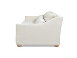 Ada 83" Flared Arm Contemporary Sofa with Lumbar Pillows, Flax White Linen B2719P238347