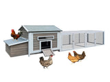 118Wooden Chicken Coop Outdoor Hen House Poultry Cage with Free-range Doors, Nesting Box,Leakproof 52716236