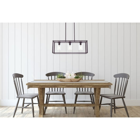 ZUN Contemporary Chandeliers Black 3 Light Modern Dining Room Lighting Fixtures Hanging, Kitchen Island 73120256