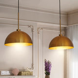 ZUN Industrial Modern Copper Color Double Pendant Light – Adjustable Ceiling Hanging Lamp with Bright W1340P251922