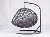 Cat Swing Bed with Stand & Cushion, Cat Egg Chair with Rattan Wicker Appearance, Indoor Hanging 05489427