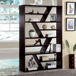 ZUN Gorgeous Contemporary Espresso Finish 1pc Display Shelf Solid wood Storage Books Zig-Zag Shelf B011P200244