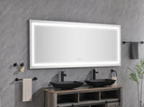 72 x 32 Inch LED Bathroom Mirror, Wall Mounted Vanity Mirror, Anti-Fog, Memory, 3 Colors, Stepless W2287P357207